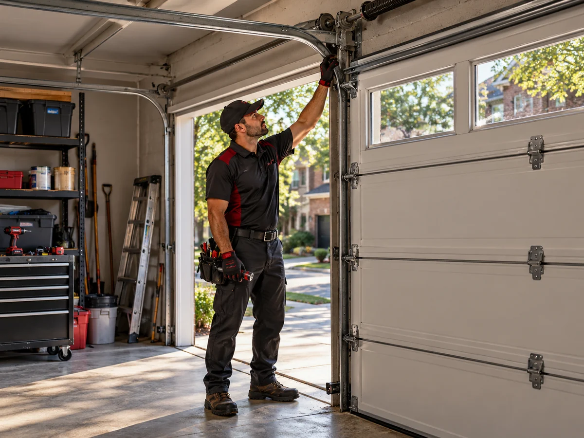 Professional garage door technician