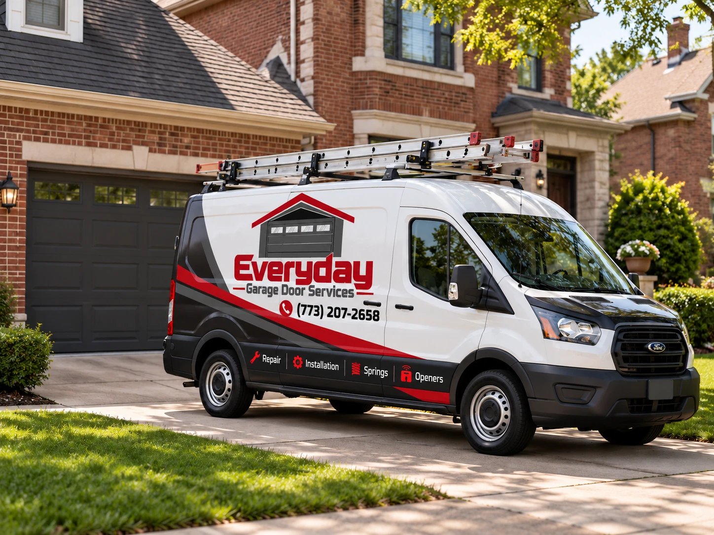 Everyday Garage Door Services branded service van in Chicago